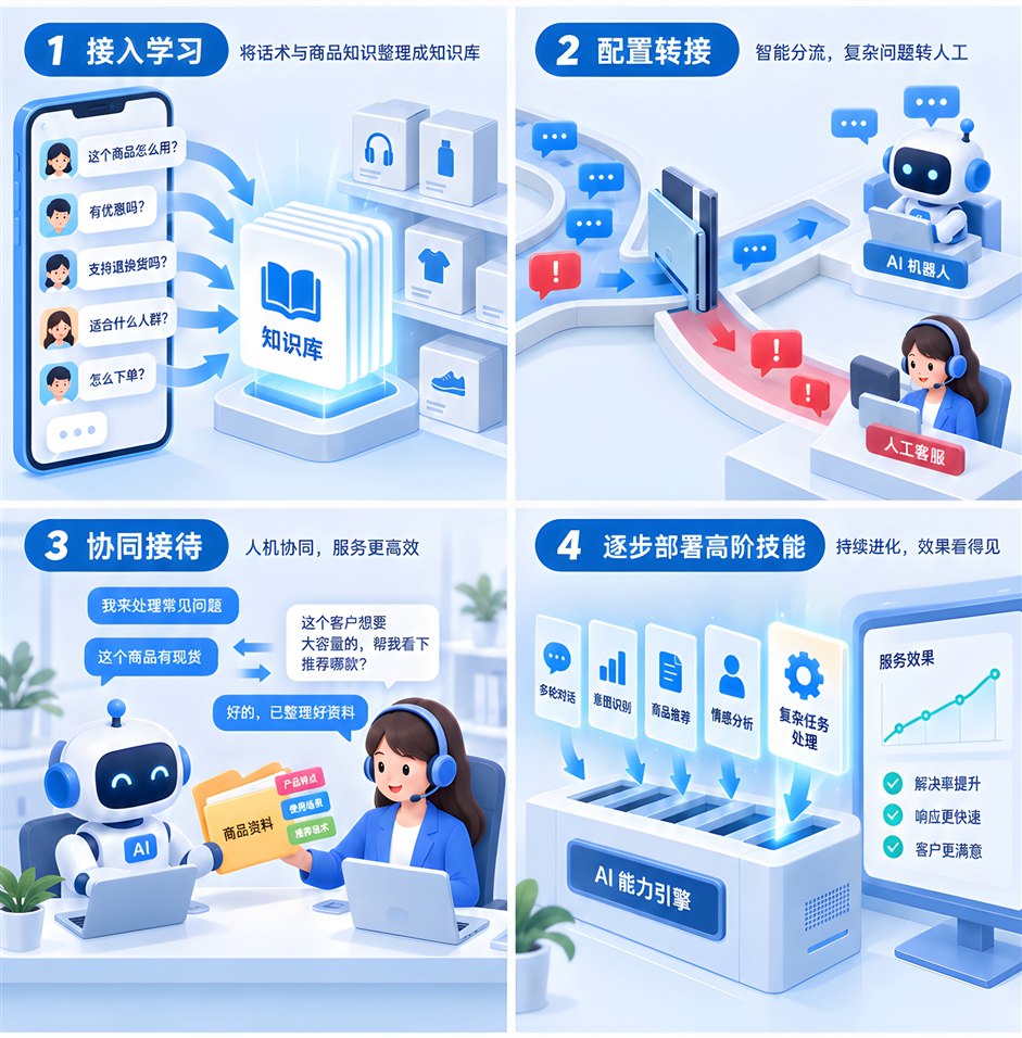 四步接入流程示意插画